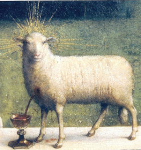 Detail Lamb of God by van Eyck